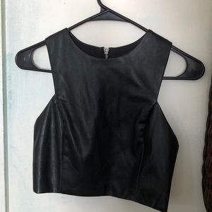 Faux leather Crop top